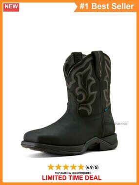 Waterproof Full-Grain Leather Western Boot Square Toe Work Boot